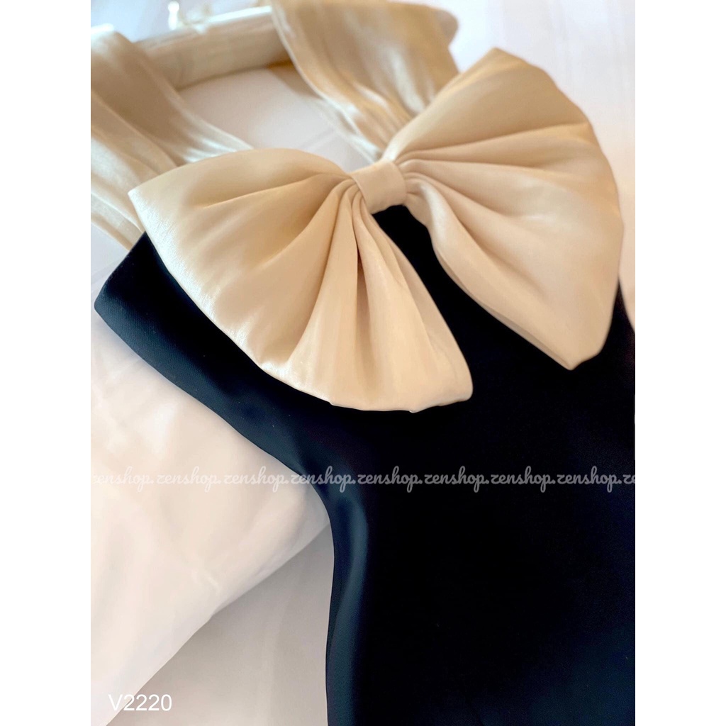 Đầm dự tiệc dáng xòe nhẹ phối nơ voan xinh xắn - PONA Dress