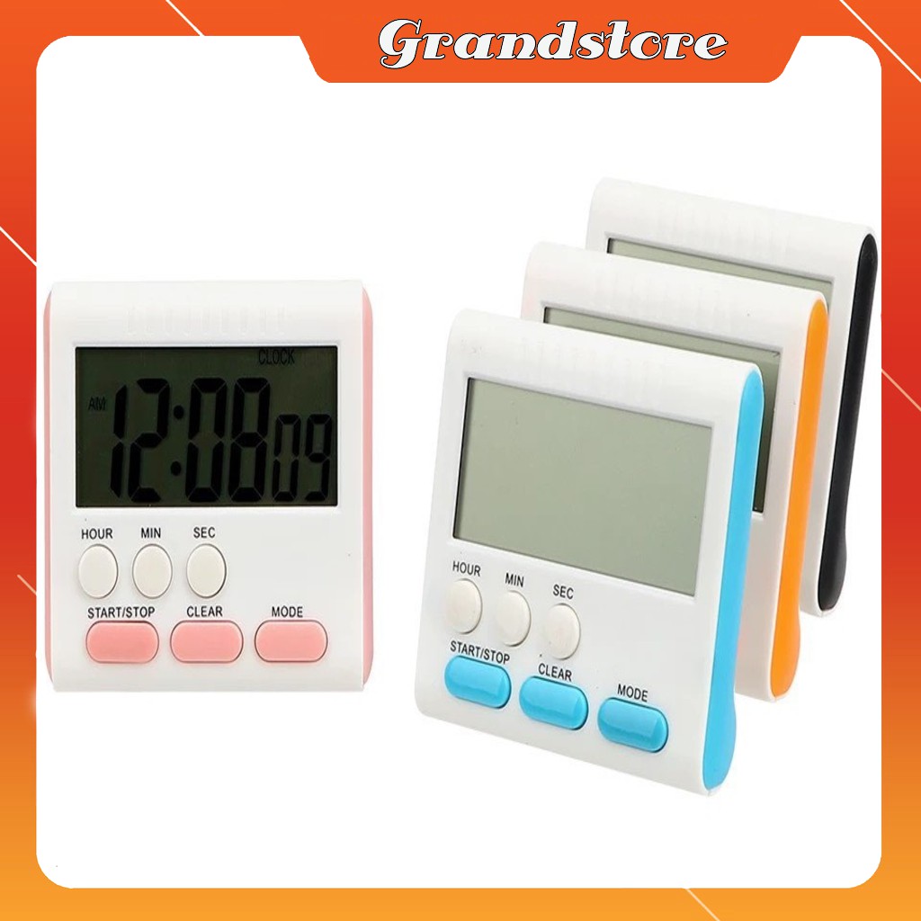ĐỒNG HỒ BẤM GIỜ ĐẾM NGƯỢC, ĐẾM XUÔI THỜI GIAN, HẸN GIỜ, BÁO THỨC, XEM GIỜ ĐỂ BÀN MINI NHIỀU MÀU MÀN HÌNH LCD