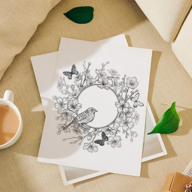 Con Dấu Silicone Trong Suốt Hình Vòng Hoa Dùng Trang Trí Album Ảnh