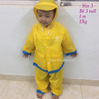 Áo mưa bộ cho bé Size 3