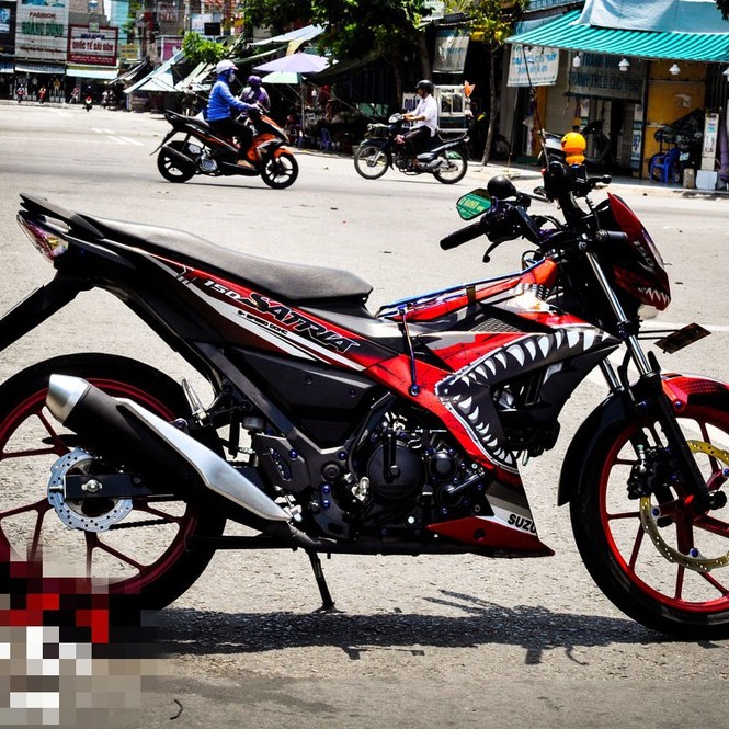 TEM TRÙM SATRIA cá mập shark đỏ đen