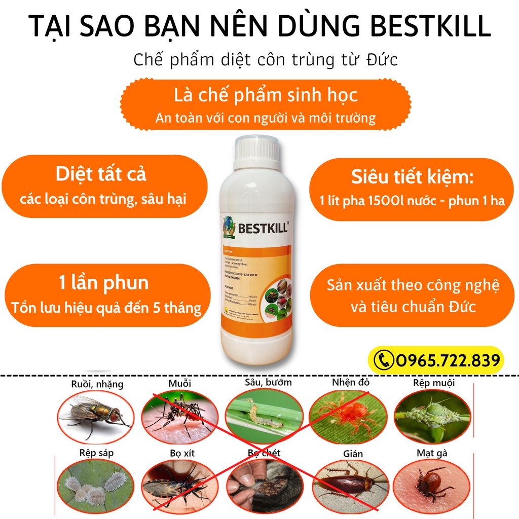 Chế phẩm Diệt Côn Trùng BESTKILL công nghệ Liên Bang Đức