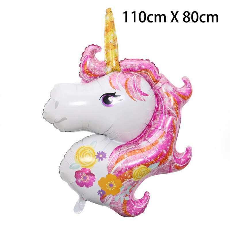 Bong Bóng Lá Nhôm Hình Tròn In Hình Kỳ Lân Trang Trí Tiệc Sinh Nhật Cho Bé Gái