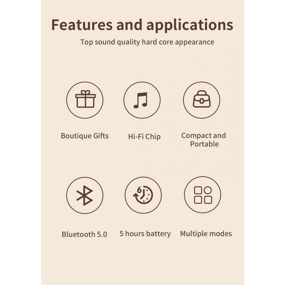 Loa bluetooth 5.0 DW13 siêu cute, hỗ trợ thẻ nhớ, aux 3.5mm