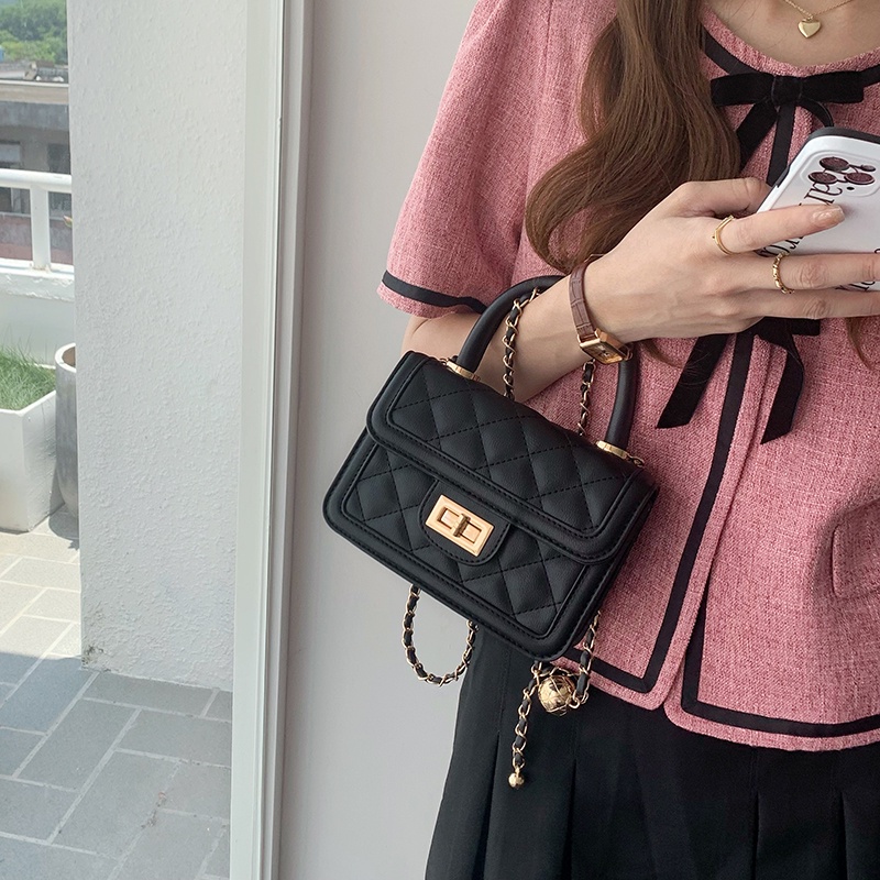 Túi Đeo Chéo Hình Vuông Nhỏ Có Khóa Thời Trang Cho Nữ