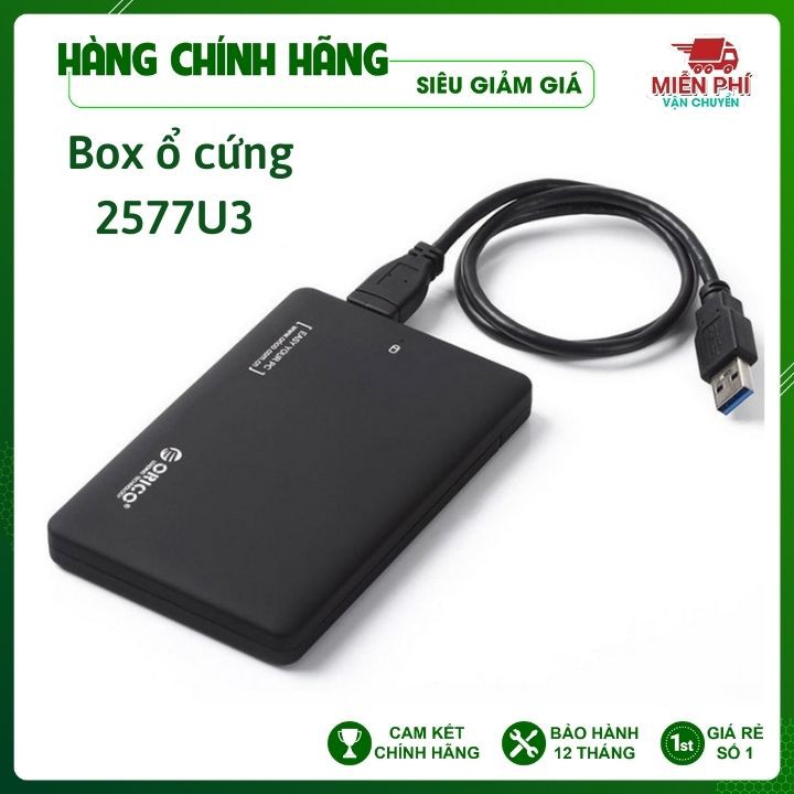 Box ổ cứng 2.5 Orico 2577U3 / 2139U3 / 2020U3 Sata 3.0 - Dùng cho HDD SSD BH 12 THÁNG - Hộp đựng ổ cứng