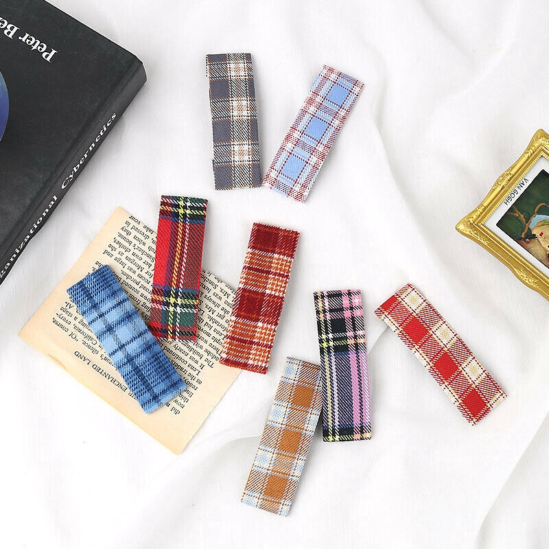 Bộ băng đô cài tóc + dây buộc tóc + kẹp tóc/ Bộ dây buộc tóc + kẹp tóc CHLINS họa tiết sọc ca rô xinh xắn cho nữ