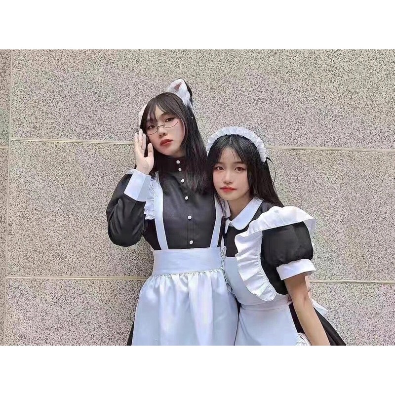 set cosplay hầu gái, dành cho nam và nữ, đồ cos