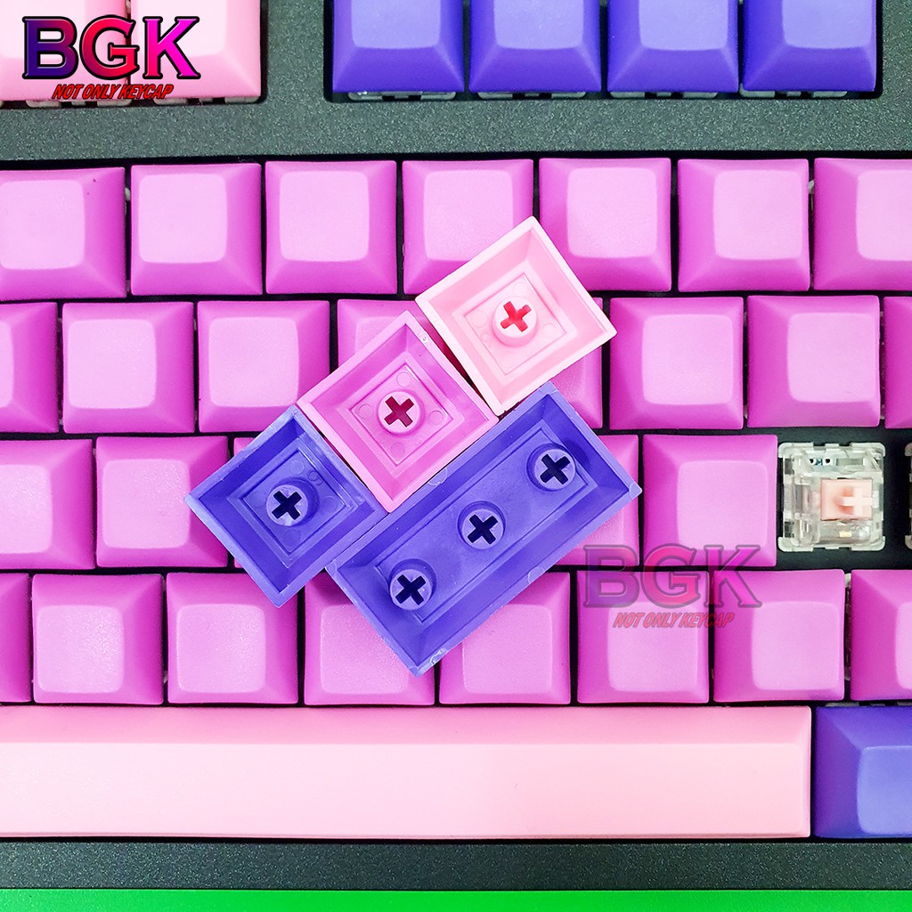 Bộ Keycap PBT DSA MIAMi Pink and Purple chuẩn Ansi 108 nút Blank Trống