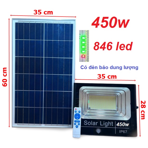 Đèn năng lượng mặt trời, Đèn led năng lượng mặt trời siêu sáng 800w, 700w, 500w 300w, 100w Chống nước Ip67, Bh 2 năm
