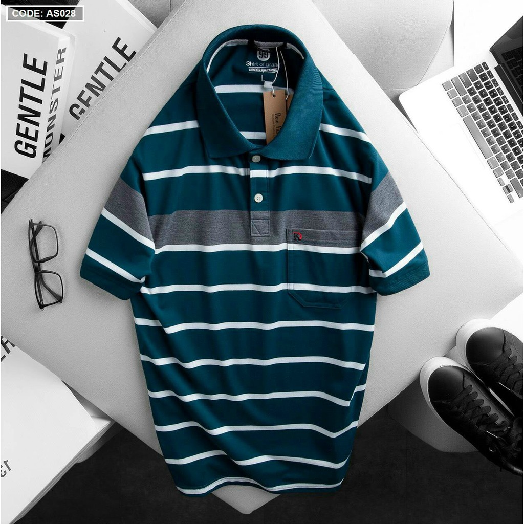 Áo Polo nam cổ bẻ phối có túi trung niên vải cá sấu Cotton xuất xịn,chuẩn form,sang trọng-lịch lãm -POLO NAM | BigBuy360 - bigbuy360.vn