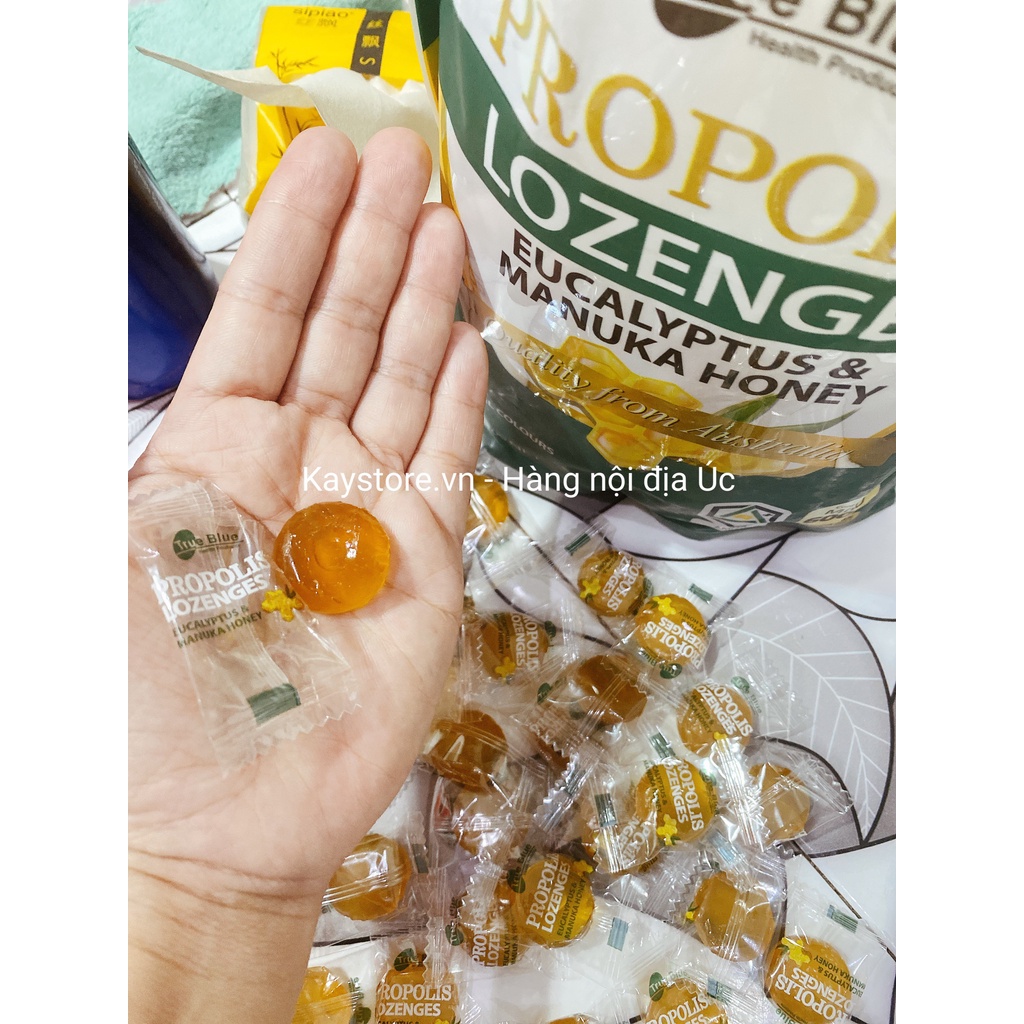 Kẹo ngậm Mật ong Manuka + Keo ong + Khuynh Diệp  – Tăng Đề kháng, Giảm Ho, Đau Họng.