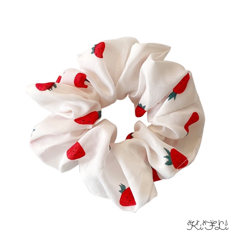 Dây Cột Tóc Họa Tiết Quả Dâu Xinh Xắn Cho Nữ