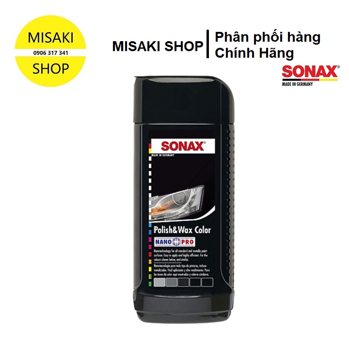 | 296141 | Kem Đánh Bóng Và Bảo Vệ Sơn Xe Màu Đen 250ml | Sonax Chính Hãng | Polish & Wax Color Black | Misakihop