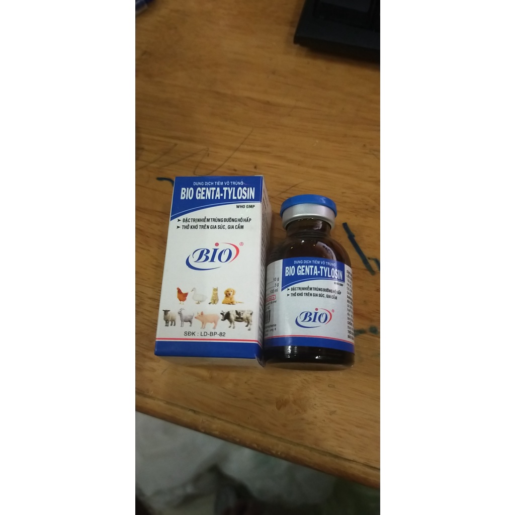 BIO GENTA TYLOSIN - Dung dịch tiêm về hô hấp cho chó mèo, lợn gà gia súc gia cầm