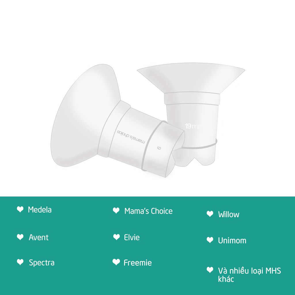 Trợ Phễu Silicone Mama's Choice NewFit Size 15-17-19-21mm | Giảm Size Phễu, Cup Hút Sữa | Hút Sữa Hiệu Quả và Êm Ái Hơn