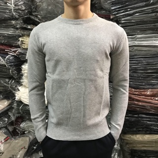 [Hot]Áo len nam cổ tròn hạt gạo