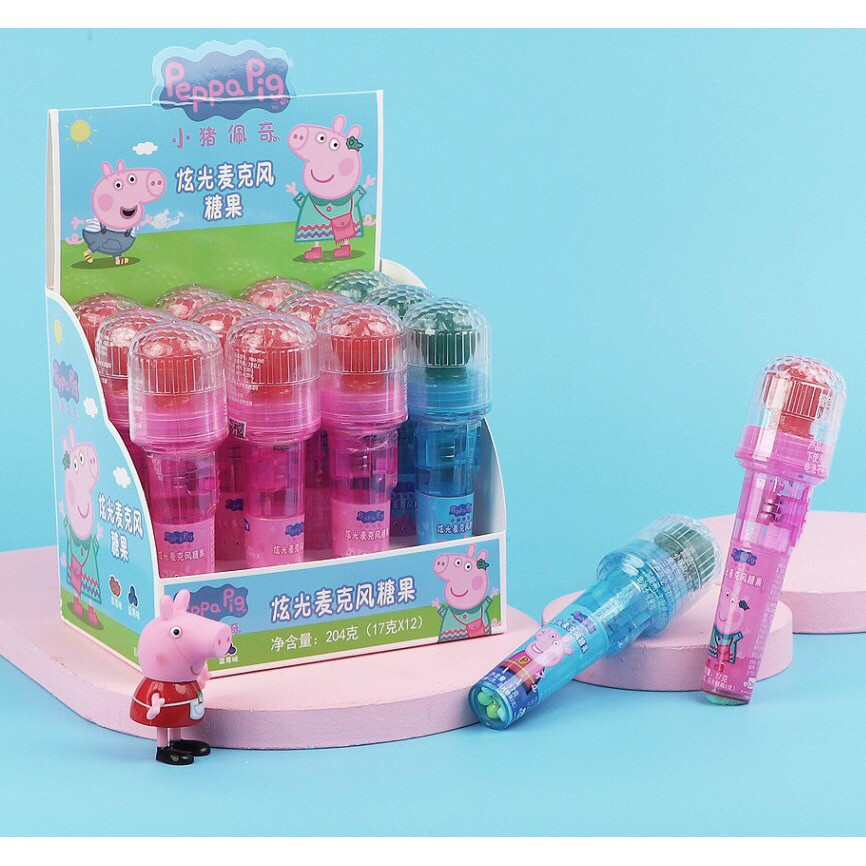 Set 2 chiếc Kẹo mút micro bé heo Peppa Pig có đèn siêu xinh
