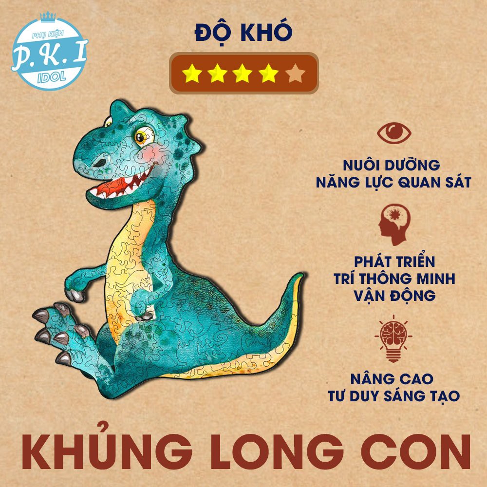 Bộ Xếp Hình PUZZLE Cho Bé – Hình Khủng Long Con Đáng Yêu