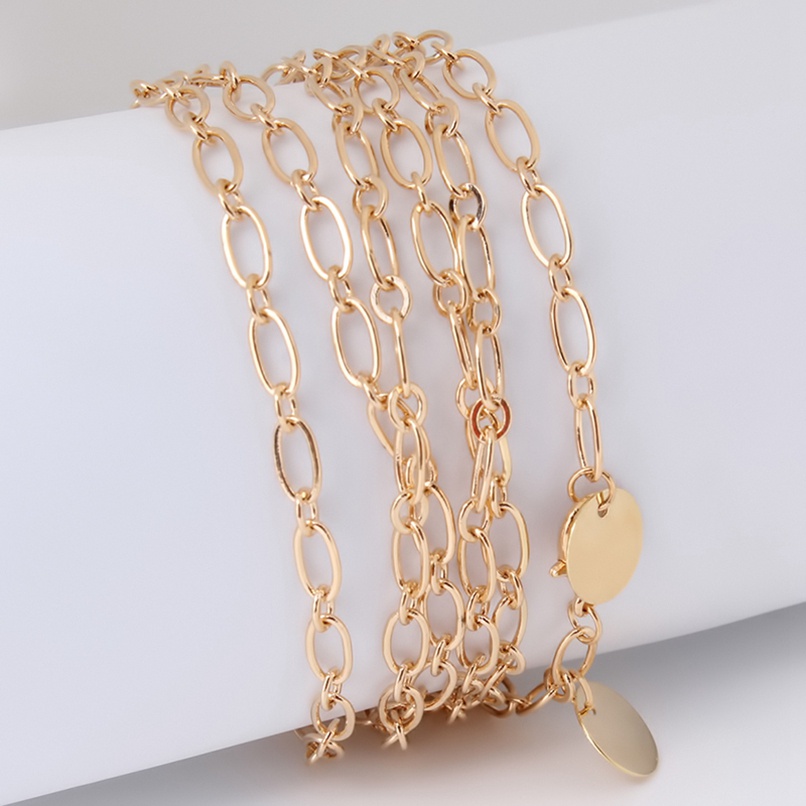 Thắt Lưng Dây Xích Bằng Kim Loại Màu Vàng / Bạc Thời Trang Cho Nữ