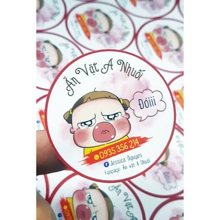 [Combo] In tem nhãn, sticker đẹp giá tại xưởng, in cắt hoàn thiện trên tờ A3 , MIỄN PHÍ thiết kế