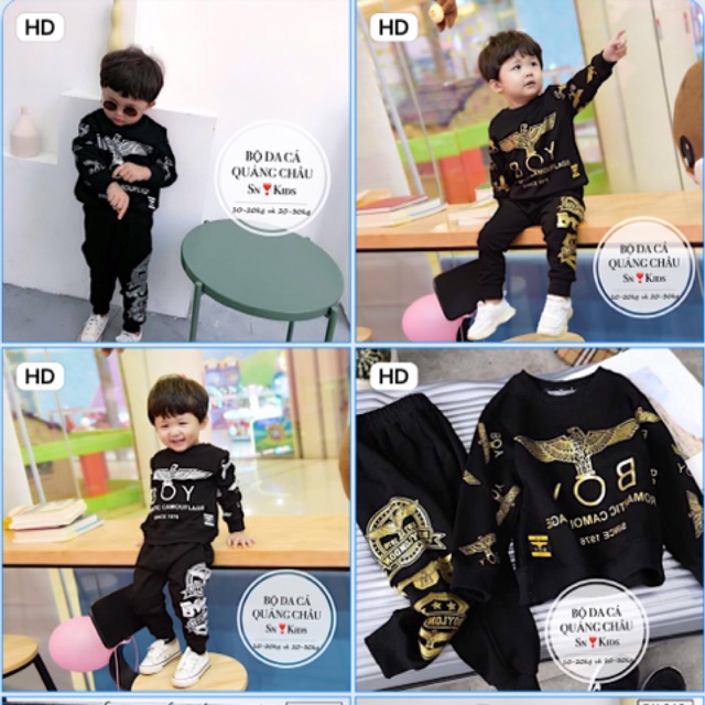 SIZE 8-20kg: Bộ BOY nhũ chất da cá cực đẹp và cá tính cho bé trai - BBDC