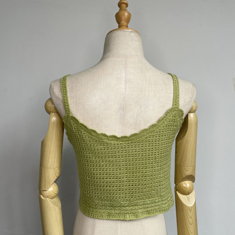 Áo Croptop Dệt Kim Hai Dây Họa Tiết Hoa Sắc Thời Trang Đi Biển Cho Nữ