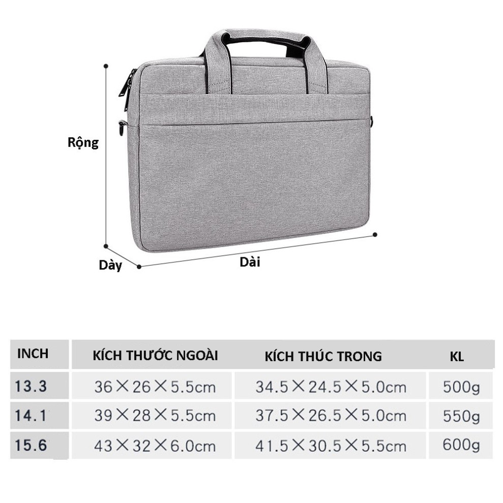 NDA Cặp đựng laptop Laptop, túi chống sốc Macbook nhiều ngăn, chống nước, có tay xách và quai mang 15.6, 14.1,13.3 inch  | BigBuy360 - bigbuy360.vn