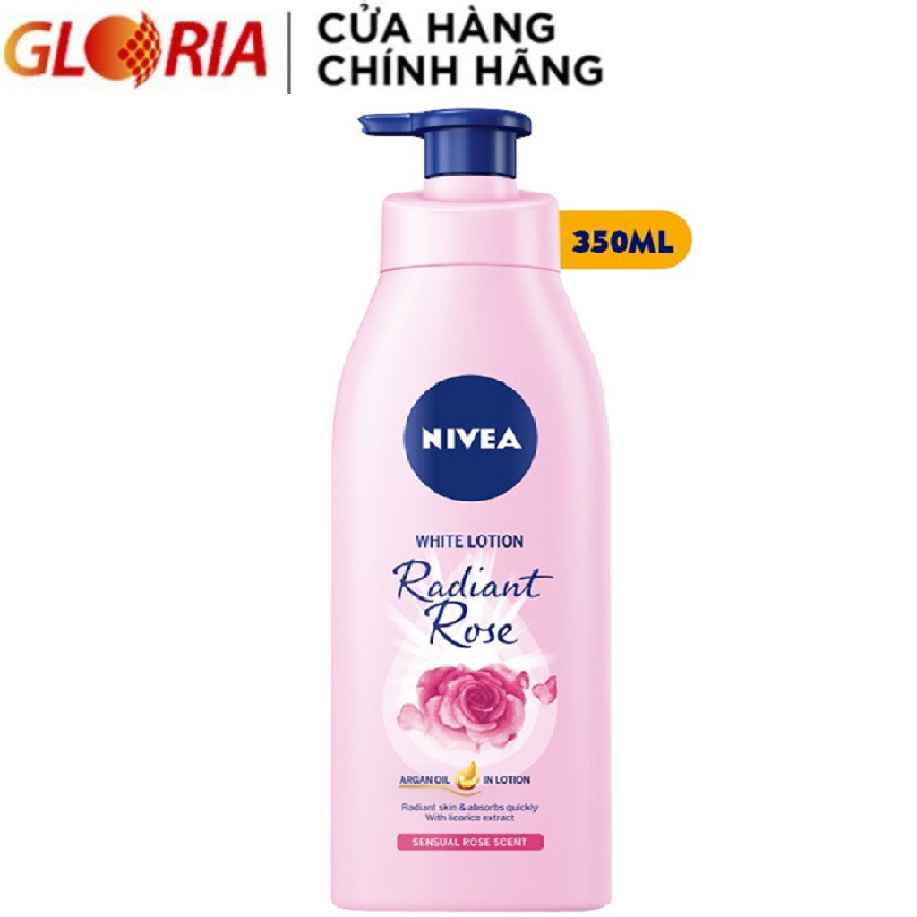 [Mã COSGLORIAT4 -8% đơn 250K] Sữa Dưỡng Thể Dưỡng Trắng Da Nivea Radiant Rose 350ml - 85707