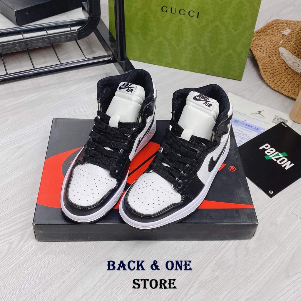 Giày JORDAN 1 PANDA Cao Cổ ⚡️FULL BOX BILL⚡️ Giày 𝐉𝐨𝐝𝐚𝐧 JD1 Đen Trắng Cổ Cao, High Panda Trẻ Trung Nam Nữ 2021 | BigBuy360 - bigbuy360.vn