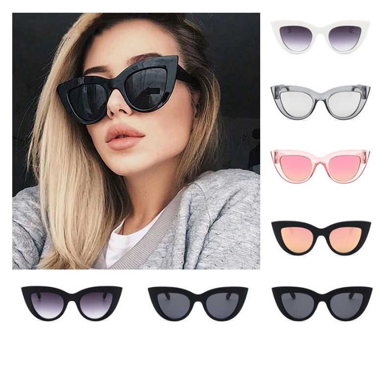 Kính Mát Mắt Mèo Gọng Kim Loại Phong Cách Retro