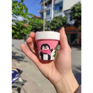 Chậu đất nung 7*7 vẽ tay ❄️❄️❄️