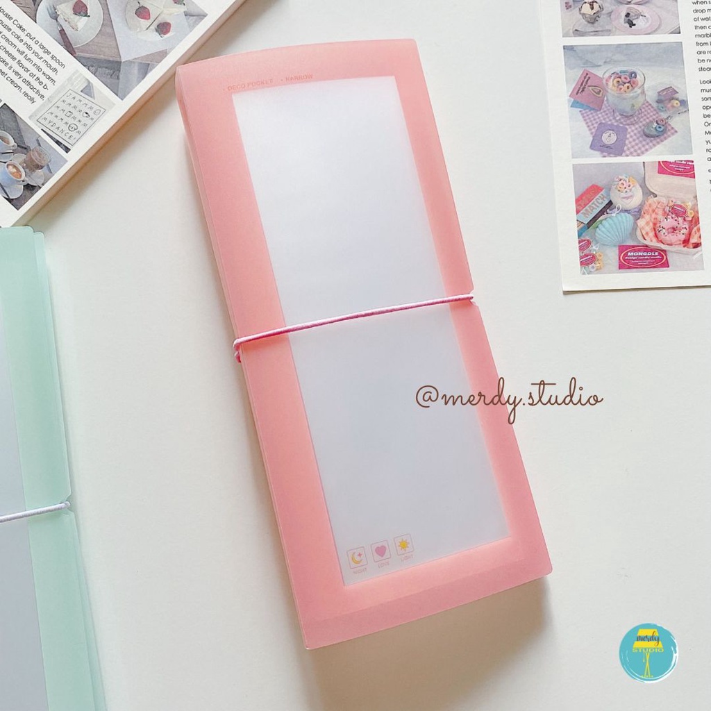 Sổ đựng sticker dáng dài 30 ngăn lưu trữ màu pastel xinh xắn