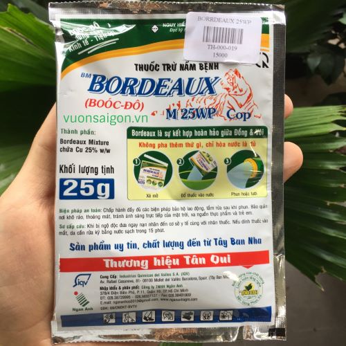 Thuốc trừ nấm bệnh Bordeaux M 25WP Cọp 25gram Booc đô