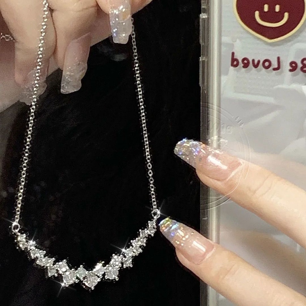 Phụ Kiện Tóc Tua Rua Phong Cách Mới OXYG3N | Dây Chuyền Mạ Bạc 925 Mặt Hình Thiên Hà Đính Đá Sang Trọng Cho Nữ