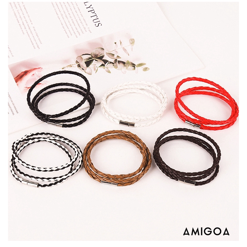 Vòng Tay Da Bện Nhiều Lớp Cho Nam Và Nữ