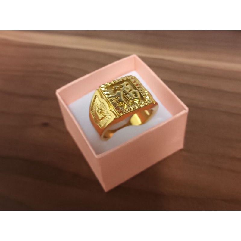 Nhẫn nam in chữ Phúc may mắn hạnh phúc tài lộc thép Titan không đen không gỉ