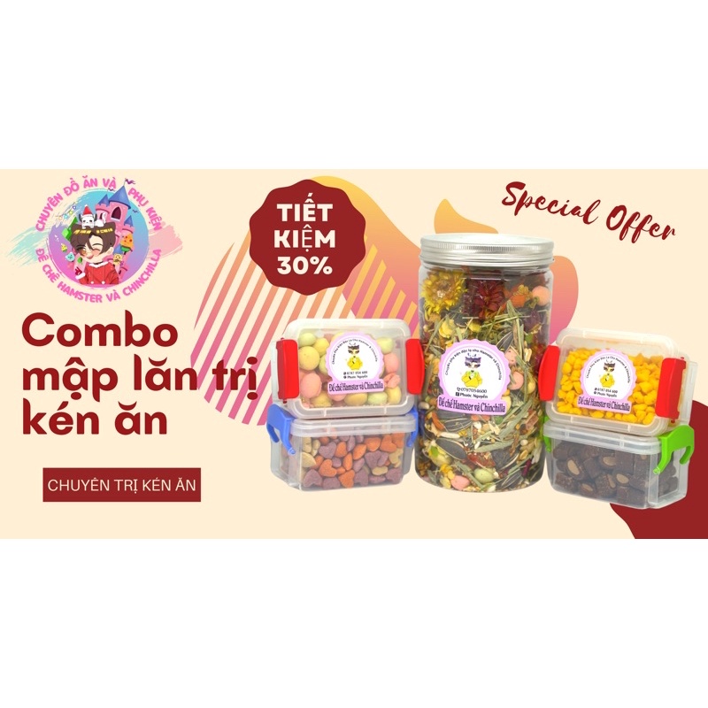 Combo đồ ăn trộn và dặm Mập lăn vỗ béo cho hamster