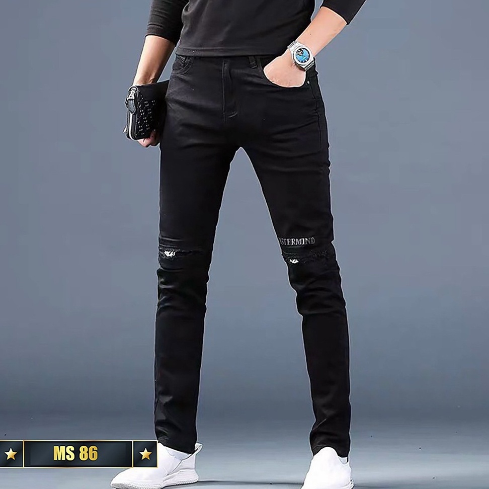 Quần jean nam đen rách cao cấp-chất bò co dãn 4 chiều-from chuẫn thời trang Lady-Hn Store88 o25