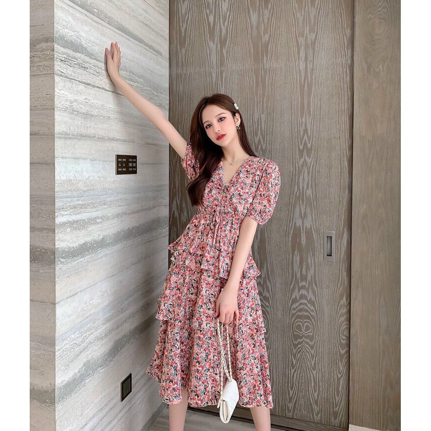 Váy Nữ 3 Tầng Tôn Dáng Nhí Nhảnh ( Họa Tiết Màu Tím, Vàng, Hồng ) Nhẹ Nhàng Dạo Phố  - Winchois | BigBuy360 - bigbuy360.vn