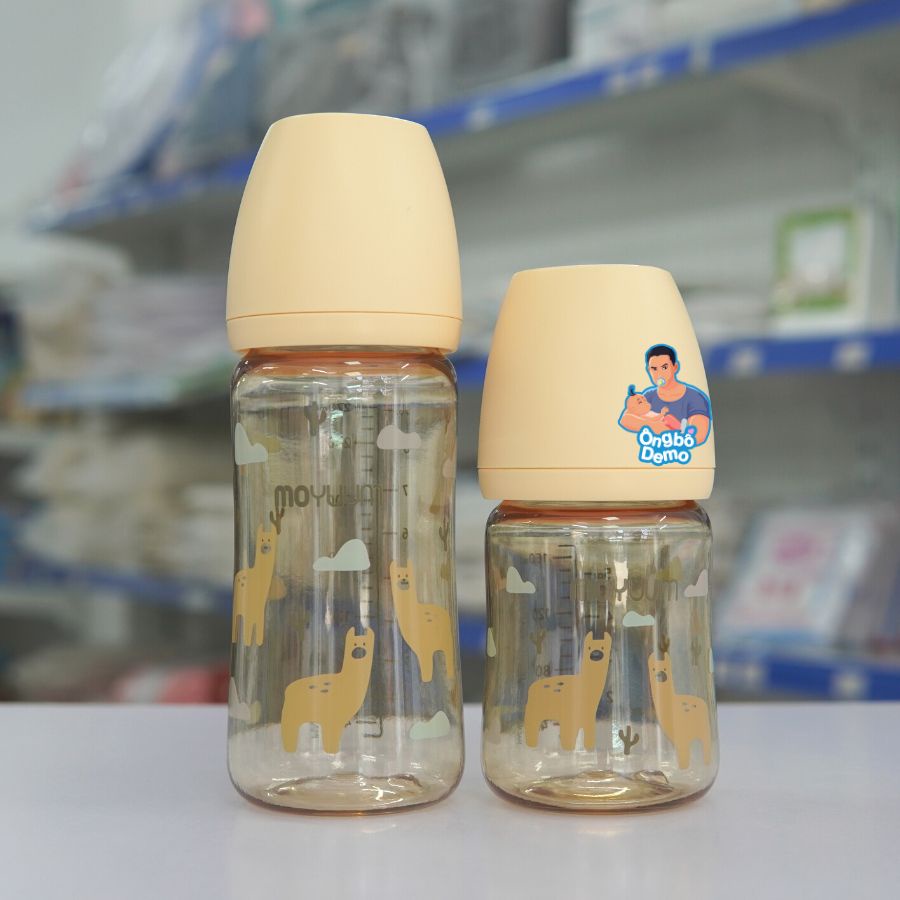 Bình sữa Moyuum PPSU họa tiết Mây, Lạc Đà, Hoa Cúc dung tích 170ml/270ml - Ongbodemo