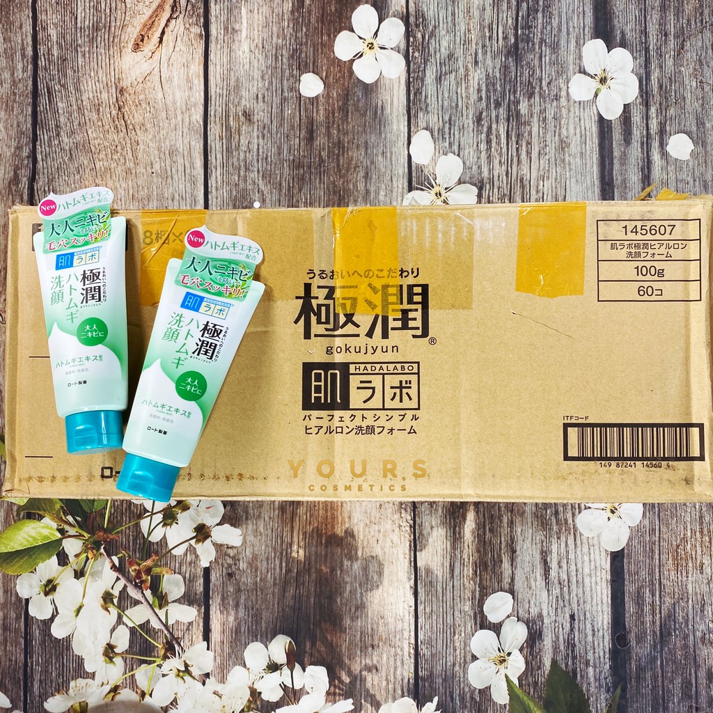 [Auth Nhật] Sữa Rửa Mặt Ngăn Ngừa Mụn Hada Labo Làm Sạch Sâu Gokujyun Face Wash Màu Xanh Dành Cho Da Dầu Mụn 100gr