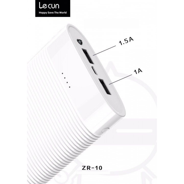 Pin Sạc dự phòng hiệu Lecun mẫu ZR-10 10.000 mAh