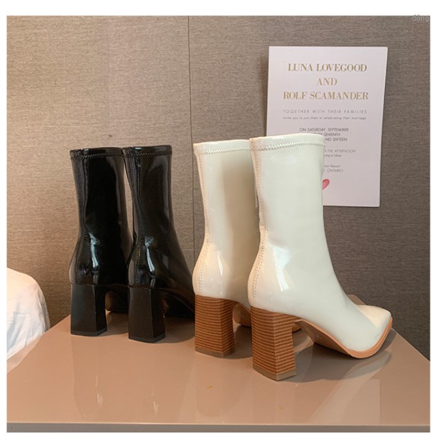 Giày Bốt cao gót Martin 7p da bóng sẵn hàng Fullbox Ảnh thật | BigBuy360 - bigbuy360.vn