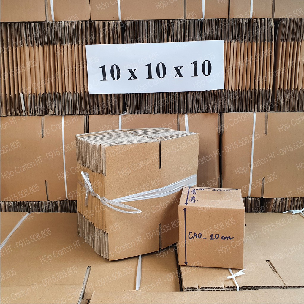 Hộp carton đóng hàng, gói quà, đựng phụ kiện trang sức 10x10x10 giá gốc tận xưởng