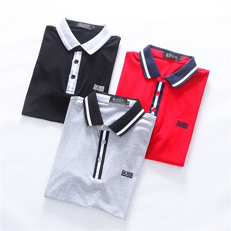 Hugo Boss áo polo Ngắn Tay Thêu Họa Tiết Thời Trang Mùa Hè Cho Nam