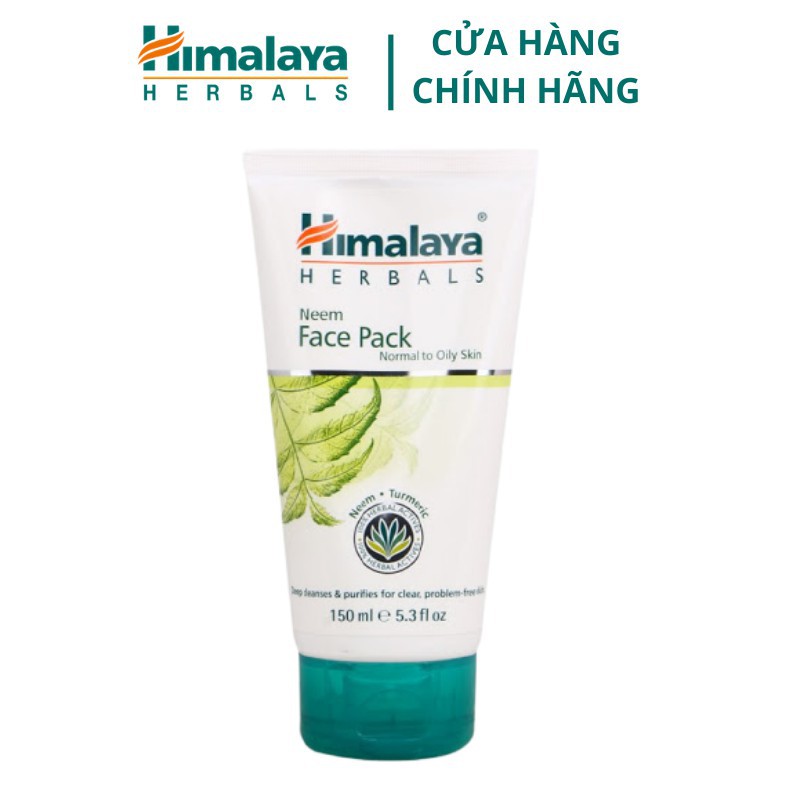 Chuyển phát nhanh Mặt nạ đất sét lá neem loại bỏ mụn, bã nhờn và mờ thâm Himalaya Neem Face Pack 150ml