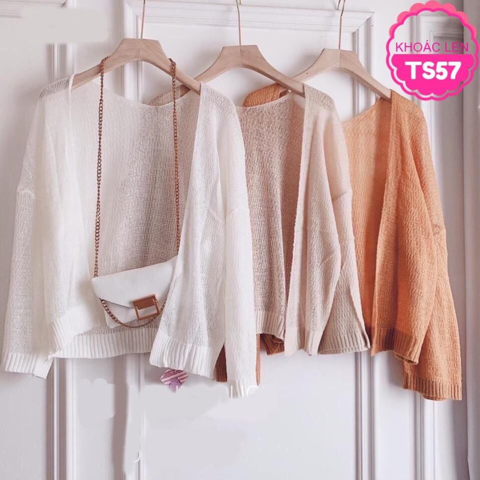 HÀNG ĐẸP ⚡ ÁO KHOÁC LEN MỎNG ⚡ ÁO KHOÁC CARDIGAN ⚡ ÁO KHOÁC LEN DỆT KIM TS57