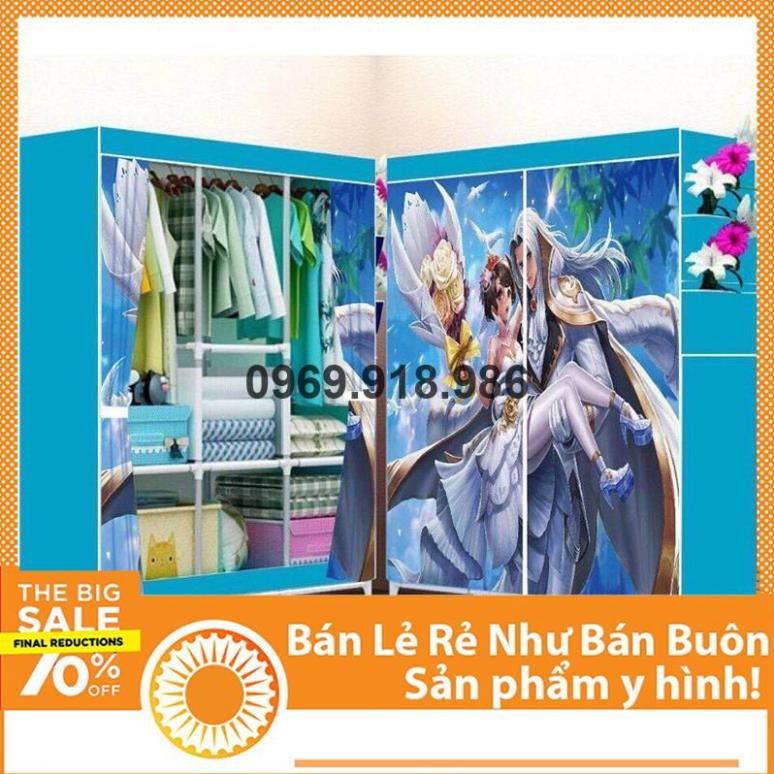 🎄 Tủ Vải Đựng Quần Áo 3 Buồng 8 Ngăn 3D Khung Sắt Đẹp Cao Cấp Giá Gốc Sỉ Rẻ 💛 Tổng Kho Gia Dụng An Giang 💛