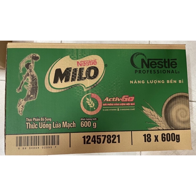 bột milo nestle nguyên chất dạng bịch 600gr(600g)_ bột cacao, milo, milo dầm (date mới 2023)